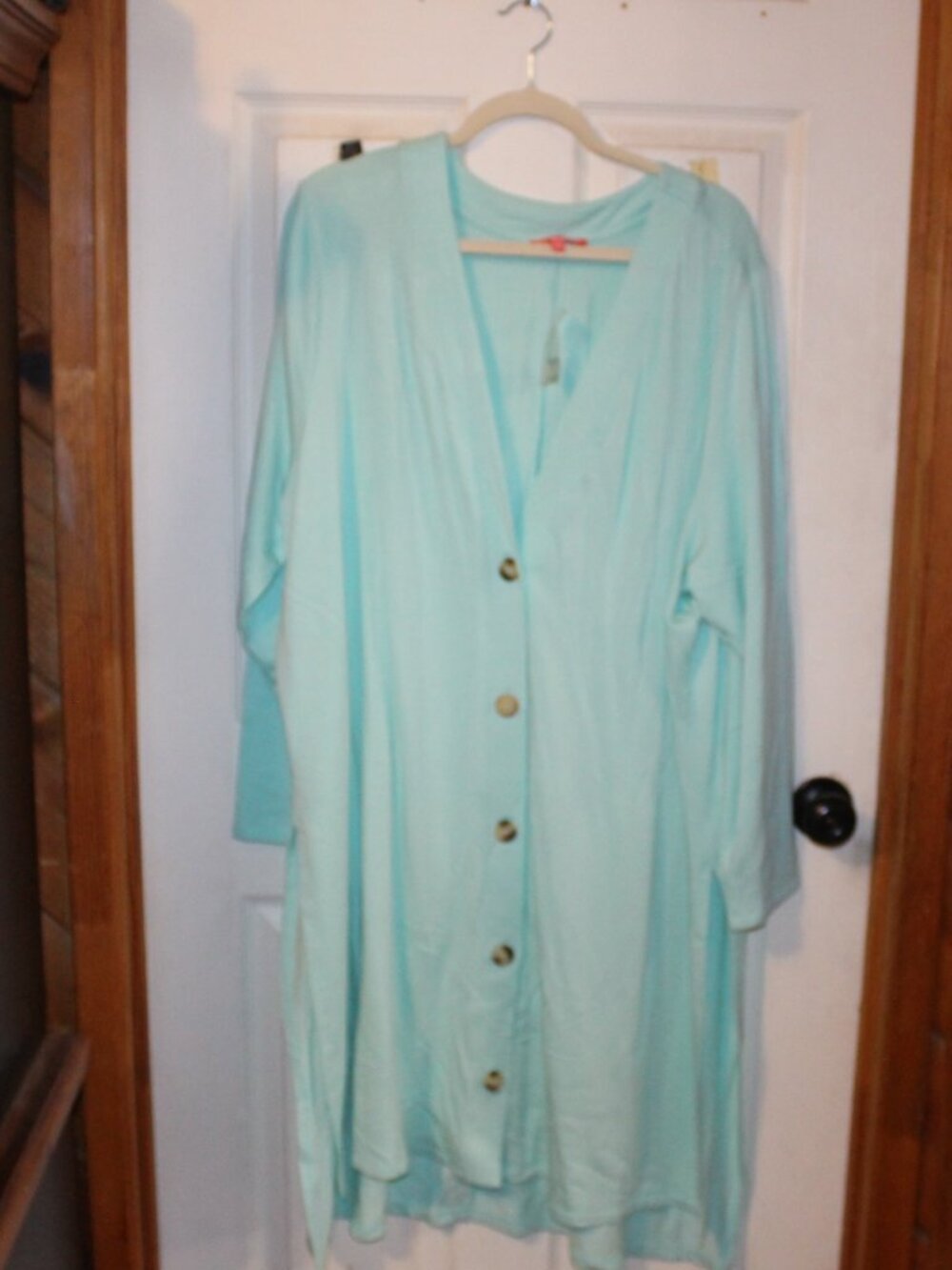 NWT All Worthy Hunter McGrady duster, sexy side slits, Women's 3X Pretty